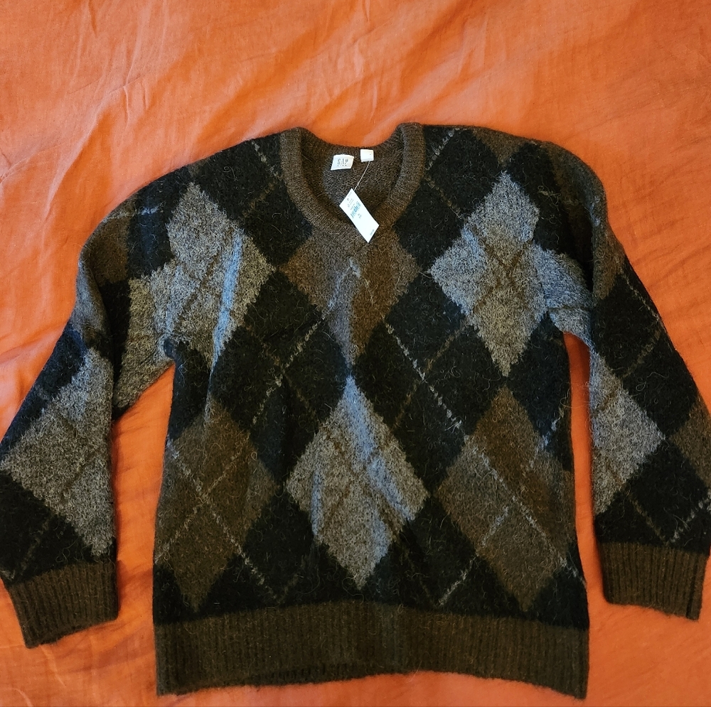 GAP Boys Argyle Sweater - Black and Brown